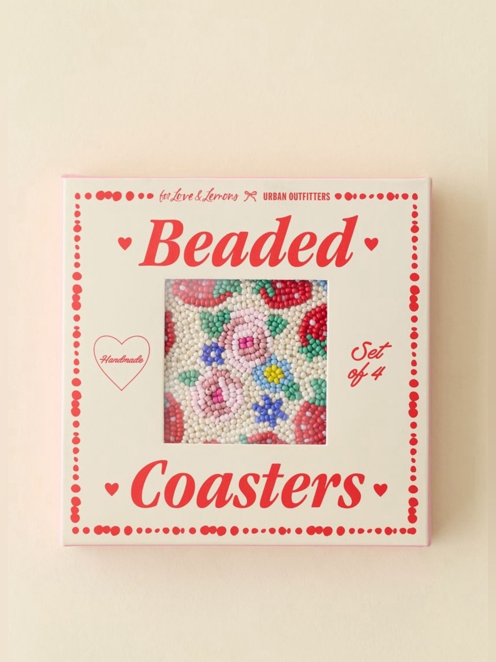 For Love & Lemons UO Exclusive Beaded Coaster Set NIB